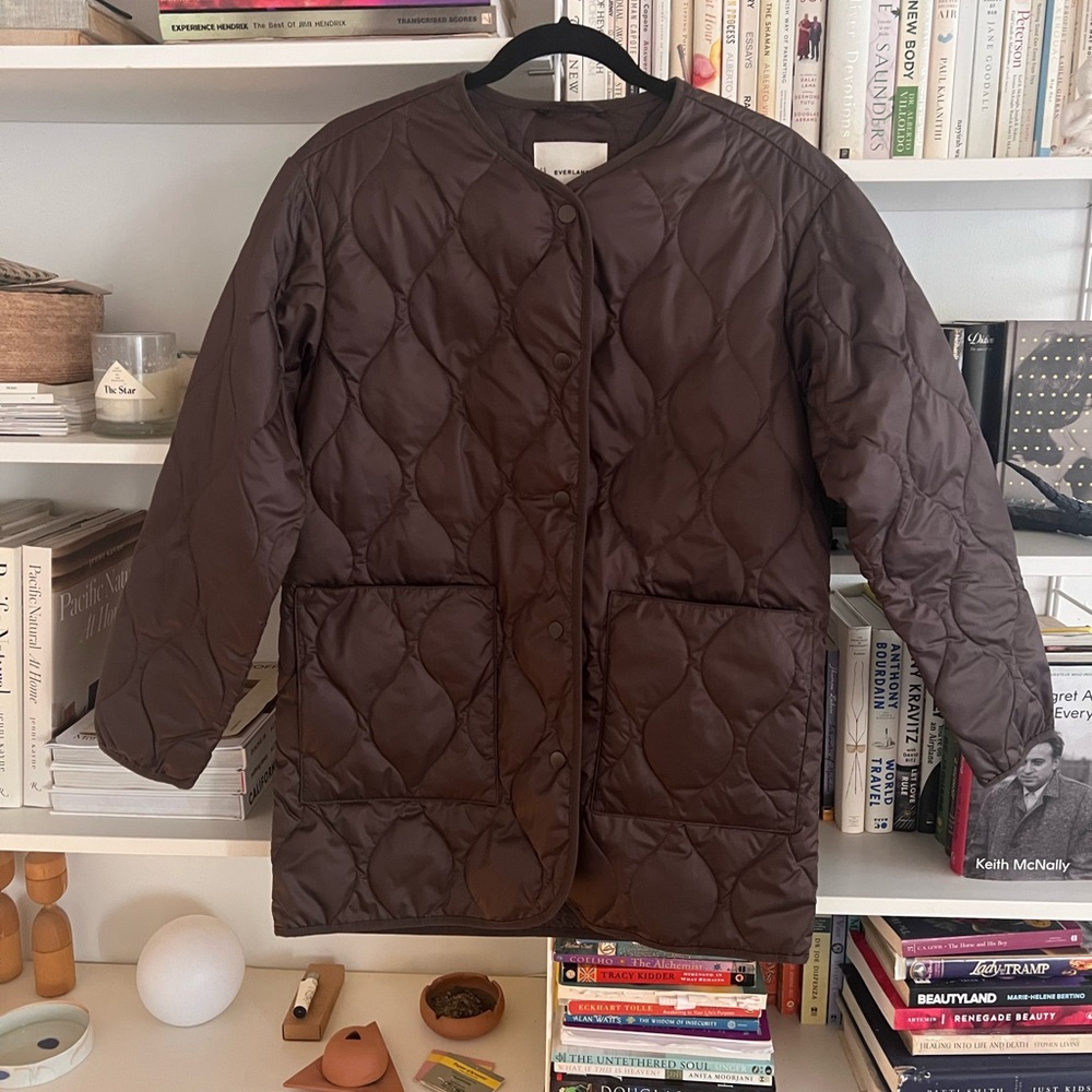 EVERLANE Brown The Quilted Liner Jacket. XS